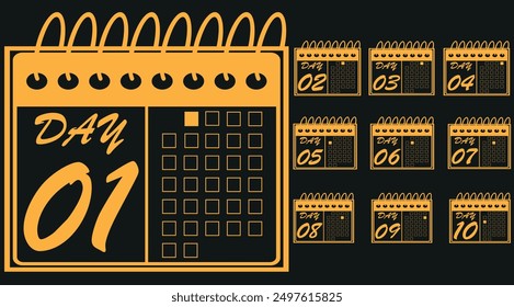 special day on calendar numbered, vector illustration of calendar, daily planner vector icon for websites, stickers and printing.