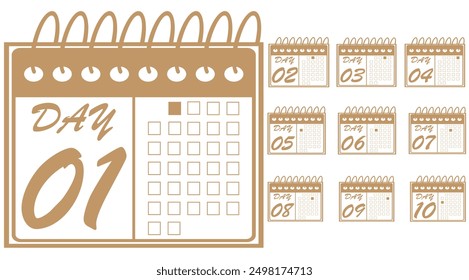 special day on calendar numbered, vector illustration of calendar, daily planner vector icon for websites, stickers and printing.