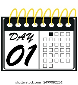 special day on calendar numbered, vector illustration of calendar, daily planner vector icon for websites, stickers and printing.