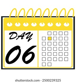 special day on calendar numbered, vector illustration of calendar, daily planner vector icon for websites, stickers and printing.