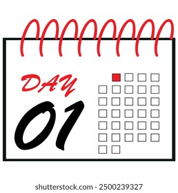 special day on calendar numbered, vector illustration of calendar, daily planner vector icon for websites, stickers and printing.