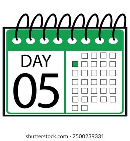 special day on calendar numbered, vector illustration of calendar, daily planner vector icon for websites, stickers and printing.