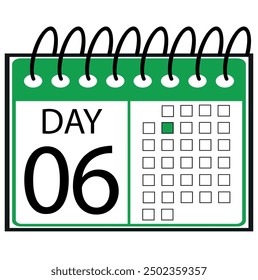 special day on calendar numbered, vector illustration of calendar, daily planner vector icon for websites, stickers and printing.