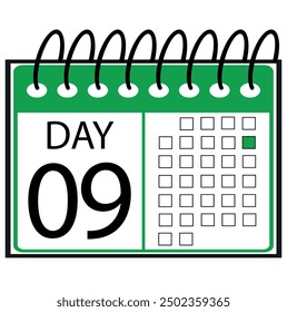 special day on calendar numbered, vector illustration of calendar, daily planner vector icon for websites, stickers and printing.