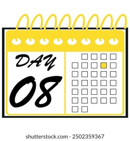 special day on calendar numbered, vector illustration of calendar, daily planner vector icon for websites, stickers and printing.