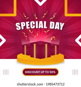 special day social media banner sales. event monthly or weekly banner design. good for marketing and advertisement.