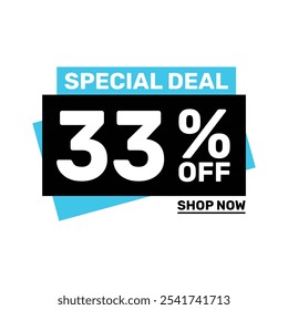 Special deal 33 off price marketing blue color design.