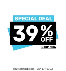 Special deal 39 off price marketing blue color design.