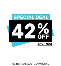 Special deal 42 off price marketing blue color design.