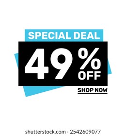 Special deal 49 off price marketing blue color design.