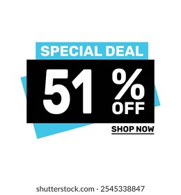 Special deal 51 off price marketing blue color design.