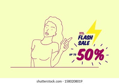 special deal flash sale Up tp 50%, template background or banner, vector illustration in eps10