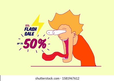 special deal flash sale Up tp 50%, template background or banner, vector illustration in eps10