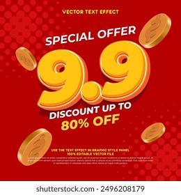 special deal super offer upto 50 percent off template design for web or social media. Special offer 9.9 sale up to 80%. Vector EPS 10