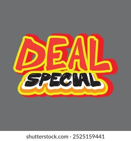 special deal text sticker icon illustration