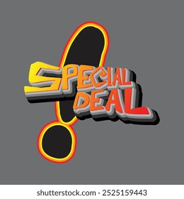 special deal text sticker icon illustration