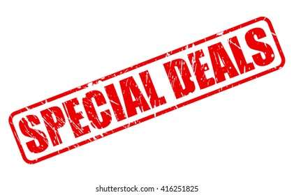 SPECIAL DEALS red stamp text on white