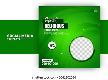 Special delicious food menu social media post template