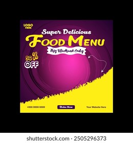 Special delicious food promotion ad social media banner square post template
