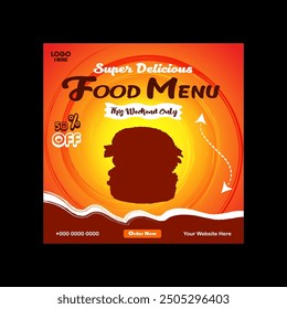 Special delicious food promotion ad social media banner square post template
