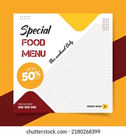 Special delicious food social media post and banner template design