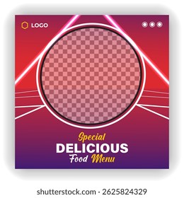 Special delicious food social media banner post template