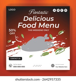 Special delicious food social media banner post template