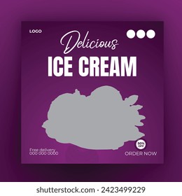 Special delicious ice cream design for social media post