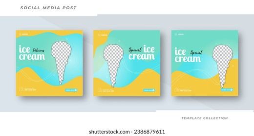 Special Delicious ice cream social media banner post and Special chocolate ice cream template design