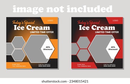 Special delicious Ice cream Vector banner design, social media post template, and food menu for the restaurant promotional banner design,
