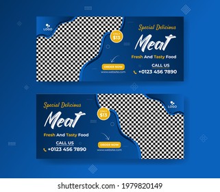 Special Delicious Meat Testy And Fresh Food Restuarant Web Banner Design