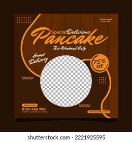 Special delicious pancake social media post template