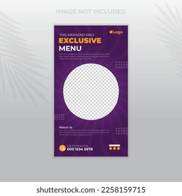 Special delicious pizza social media story post design template, perfect for restaurant and culinary promotion. Editable sale banner with purple background
