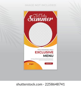 Special delicious pizza social media story post design template, perfect for restaurant and culinary promotion. Editable sale banner with red and yellow color shapes