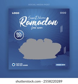 Special and delicious Ramadan Kareem food Menu social media post template design