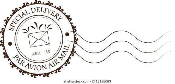 Special delivery Airmail - rubber stamp