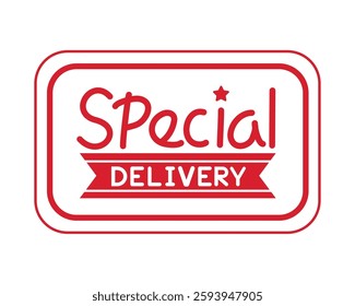 Special delivery badge express shipping label icon
