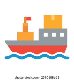 Special delivery cargo ship transporting goods