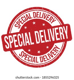 Special delivery grunge rubber stamp on white background, vector illustration