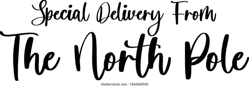 Special Delivery from The North Pole Hand Written Cursive Vector Text Phrase