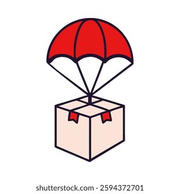 Special Delivery Package with parachute icon