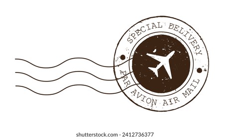 Special delivery postal rubber stamp