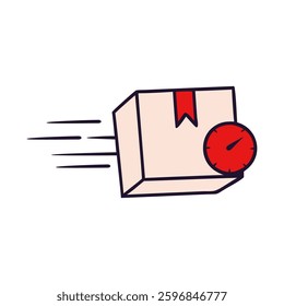 Special Delivery Rolling package with seal icon