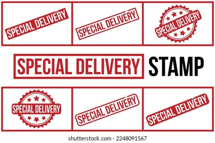 Special Delivery Rubber Stamp Set Vector