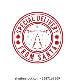 SPECIAL DELIVERY FROM SANTA vector, merry christmas,typography,
 

