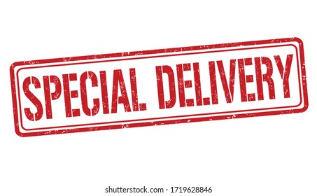 Special delivery sign or stamp on white background, vector illustration