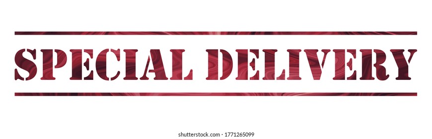  special delivery Vector stamp. White isolated