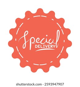 Special delivery vintage stamp express mail icon shipping badge sticker logistics