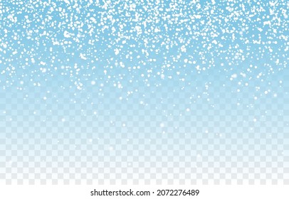 Diseño especial de la nieve o efecto nieve. Copos de nieve en caída realista. Cascada de nieve, ventisca, invierno, copos de nieve, nevada. Imagen de Navidad, invierno frío. Ilustración vectorial sobre el fondo PNG.