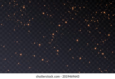 Special design of starlight or light effect. Starry sky. Light effect. Star or spotlight beams. Light dust. Light PNG. Decor element. Vector illustration isolated on transparent background.